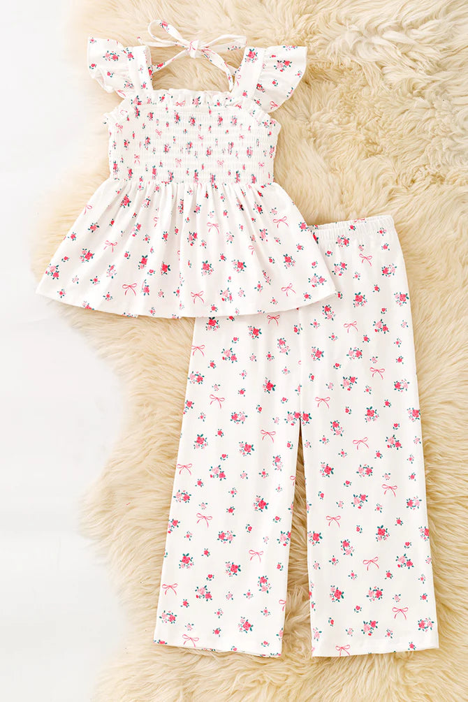 Smocked Floral Set
