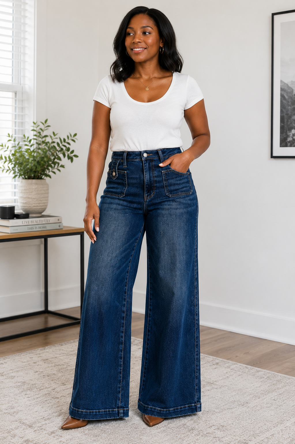 Judy Blue High Waisted "Lux" Retro Wide w/ Front Tab Closure